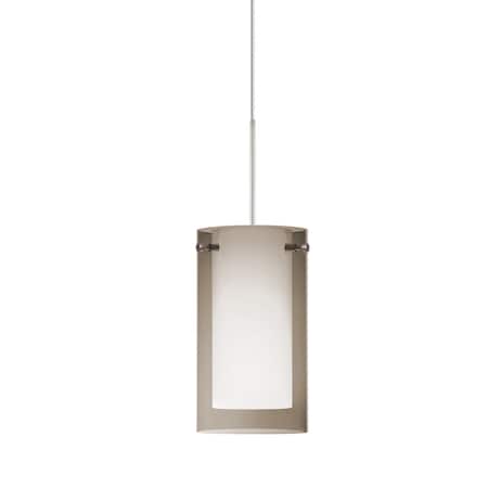 Besa Lighting Pahu 4 Cord Pendant, Trans. Smoke/Opal, Satin Nickel Finish, 1x5W LED 1XT-S44007-LED-SN